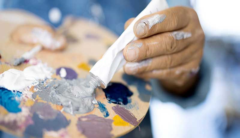 how to make blue grey acrylic paint